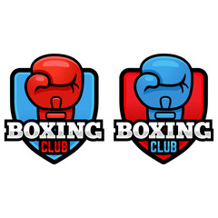 Modern vector flat design simple minimalist logo template of boxing club academy championship vector for brand, emblem, label, badge. Isolated on white background.