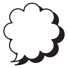 吹き出しのイラスト9【線と影】