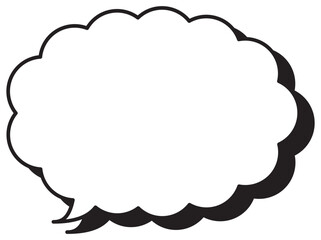 吹き出しのイラスト18【線と影】