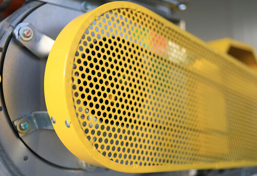 Steel mesh serves to prevent danger from the belt when the machine is working.