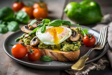Fototapeta na wymiar Healthy Vegetarian Breakfast Spread