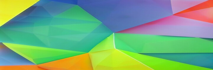 Fototapeta premium abstract geometric background image 7 -jpg clouds, stars, heart, white, green, orange, yellow, blue, polygonal, colorful, bright, 4k, Generative AI