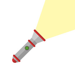 Flashlight icon in flat style isolated on white background. Vector illustration