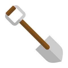 Shovel icon in flat style isolated on white background. Vector illustration