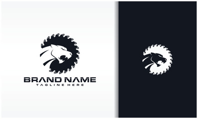 Obraz premium Panther and saw logo