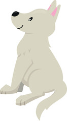 Vector illustration of cute puppy in flat style. Isolated on white. Swiss shephard. Illustration in childish style.