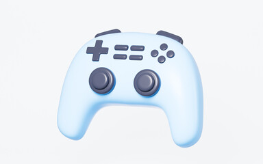 Cartoon gamepad in the white background, 3d rendering. © 婷婷 季