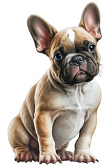 French Bulldog cute dog with a transparent background. Generative AI