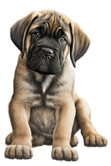 Obraz premium English Mastiff cute dog with a transparent background. Generative AI