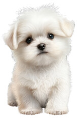 Maltese cute dog with a transparent background. Generative AI
