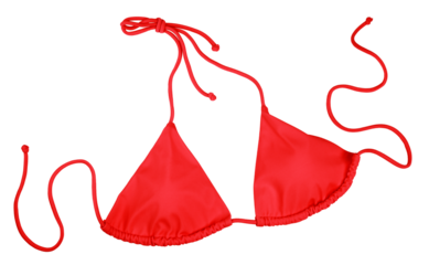 Red swimming suit isolated on transparent background