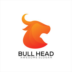 bull head logo design gradient colorful