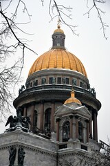 Saint Isaacs cathedral in Saint Petersburg, Russia, in winter