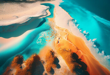 View from sky of a beautiful beach