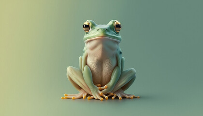 Frog abstract wallpaper. Soft background with toad in Pastel colors generative ai