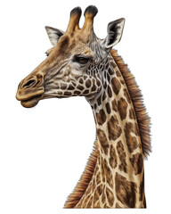 Obraz premium Giraffe Illustration With Transparent Background. Generative Ai.