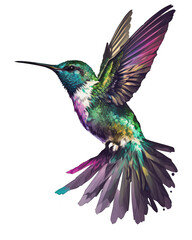 Obraz premium Hummingbird Illustration With Transparent Background. Generative Ai.