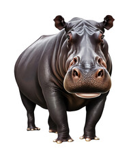 Obraz premium Hippopotamus Illustration With Transparent Background. Generative Ai.