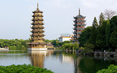 Pagoda at Mulong Lake, Guilin, China