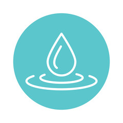 Fototapeta premium Water drop color line icon. Liquid flow.