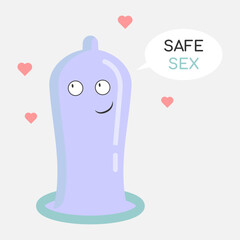 Safe sex. condom isolated on white background. Vector illustration	
