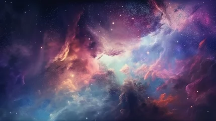 Möbelaufkleber Abstract background colourful nebular and planet background, Created using generative AI tools. © © Raymond Orton