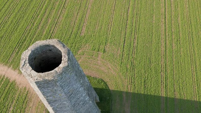 Revealing the Daymark (a navigational tower built in 1864) on Devon coast to show the entrance to Dartmouth Harbour to boats out at sea.