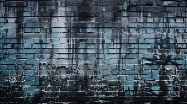 Dark brick wall, texture of a  brick background,  Created using generative AI tools.