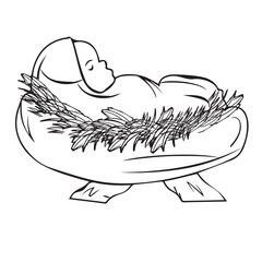 Christmas Christian baby Jesus nativity scene drawing