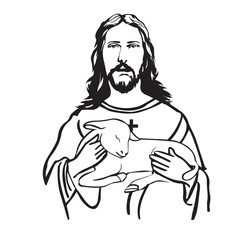 jesus christ good shepherd drawing