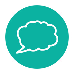 Speech bubble amorphous form color line icon.  Communication cloud.