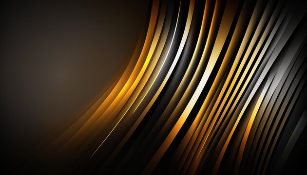 Black cool golden gradient background,Generative AI