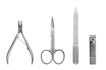 Tools of a manicure set on transparent background. png file
