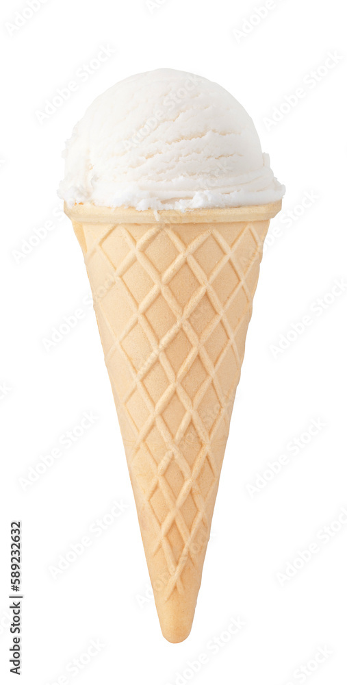 Wall mural ice cream with cone on transparent background. png file