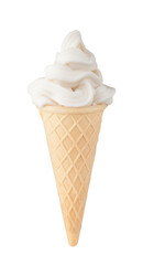 ice cream with cone on transparent background. png file