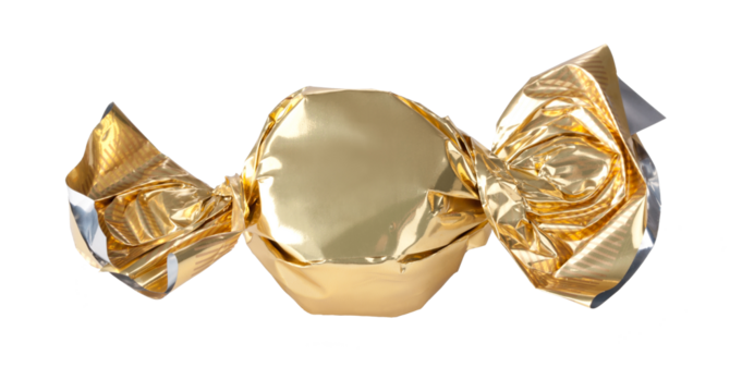 candy wrapper on transparent background. png file