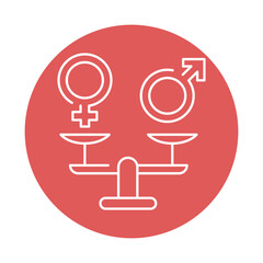 Gender equality color line icon. Women's rights.