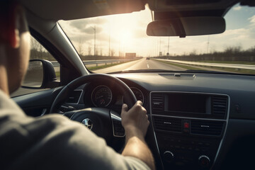Fototapeta premium The man who is driving.