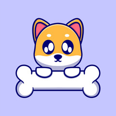 Cute dog cartoon icon illustration. funny gift cartoon. Business icon concept. Flat cartoon style