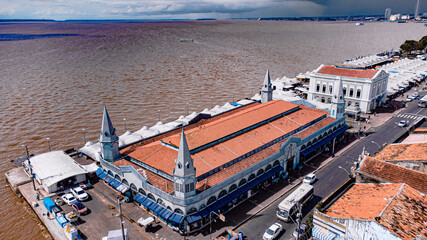 Paisagem Ver-o-Peso Belém Pará Cidade Mercado Público Ver o Peso Rio Amazonia Peixes Comida...