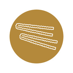 Mafaldine pasta color line icon. Italian food.