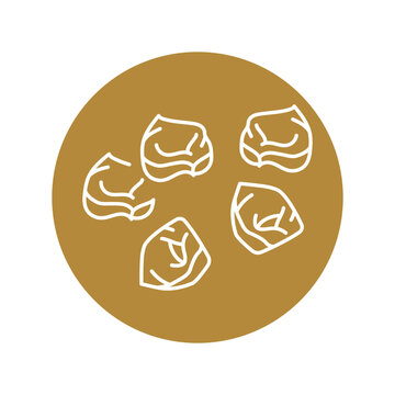 recommend clip art: Tortellini pasta color line icon. Italian food.