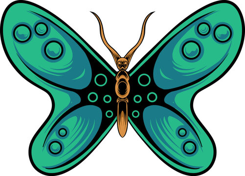 beautiful butterfly vector design for elements, color editable	
