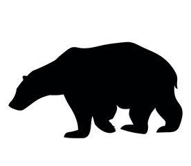 polar bear vector silhouette black one