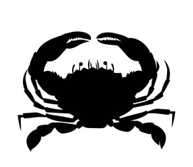 crab vertical vector silhouette black one