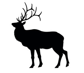 deer male vector silhouette black one