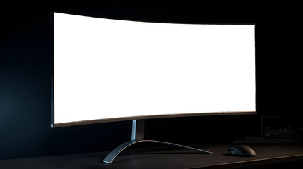 Curved computer monitor with transparent screen