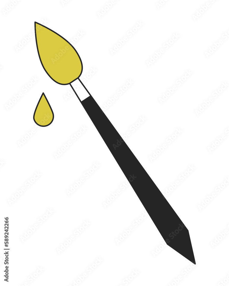 Poster paintbrush tool linear flat duo color vector object. drawing. editable duotone icon. full sized elem