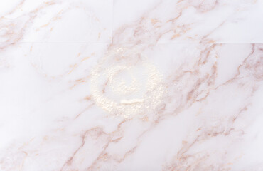 Flour on a marble surface