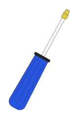 Screwdriver tool linear flat color vector object. Editable thin line icon. Full sized element on white. Simple lineart cartoon style spot illustration for web graphic design and animation